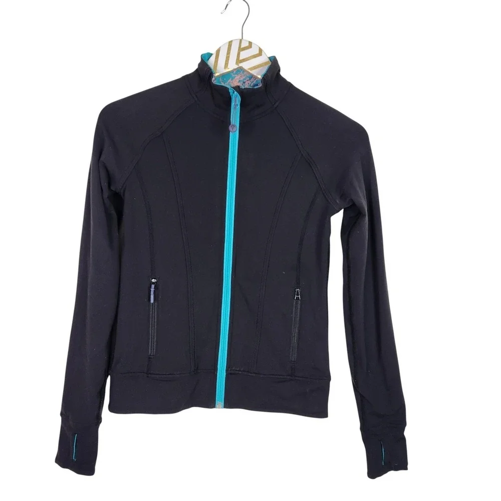 Ivivva Stellar Switch Up Track Jacket Girls 10 Reversible‎ Zip Thumbhole Top